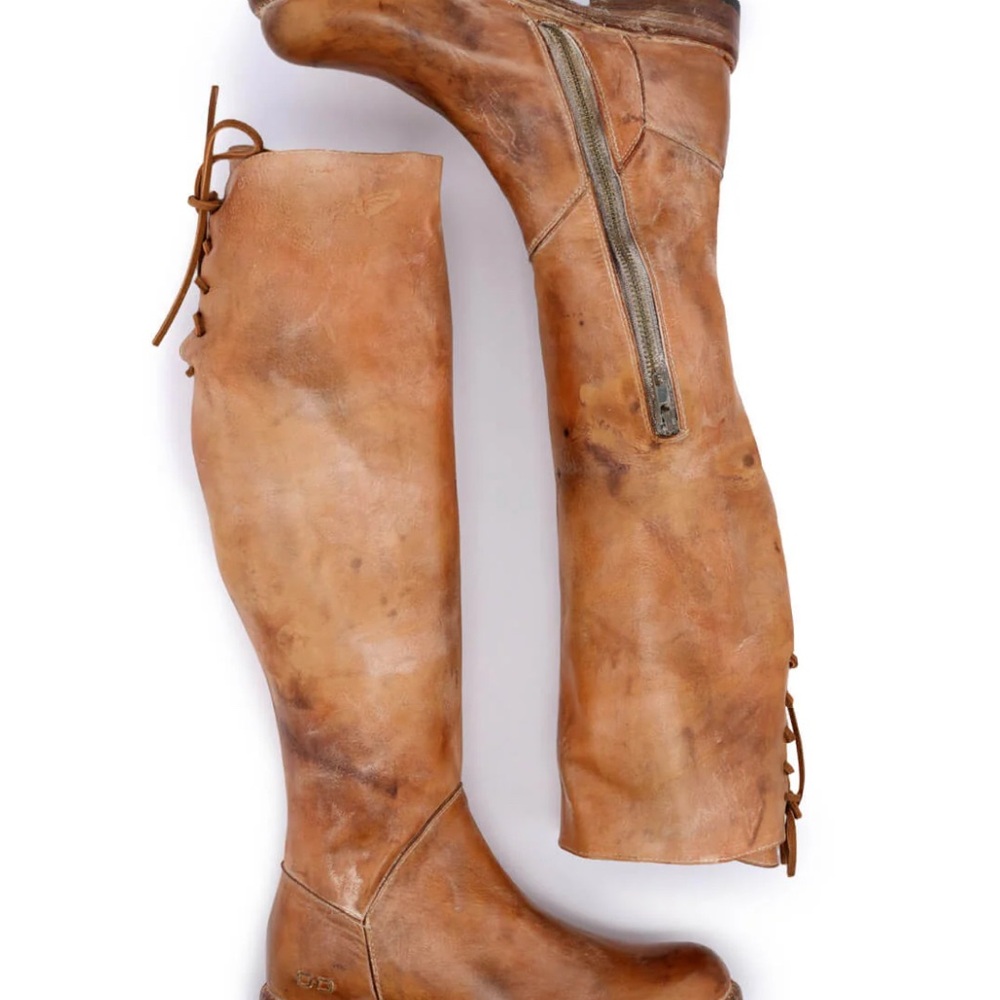 Tan Leather Knee-High Boots
